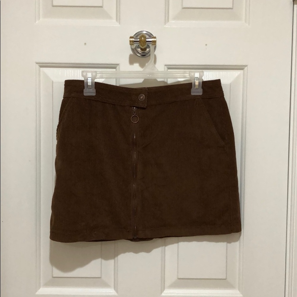 Corduroy Skirt with button and zipper